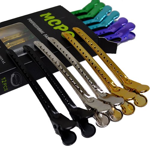 KACYDI 12 Pcs Metal Hair Clips, Duckbill Clips for Styling, Sectioning and Curling by Hairdresser or Home, 6 Colors, Ideal Gift Choice for Stylists and Girls, Portable and Easy to Carry