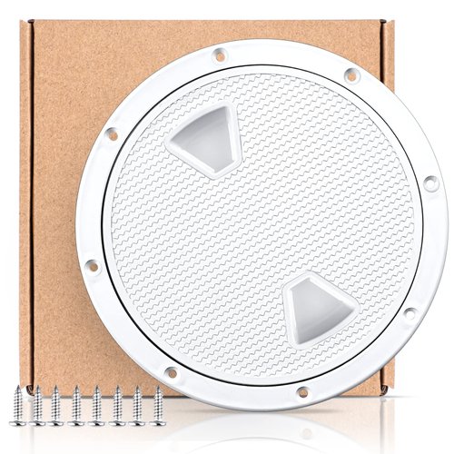 smartmarine Boat Hatch Black 4" 6" 8" Round Non Slip Inspection Hatch w/Detachable Cover for Marine Boat Yacht (6 inch)