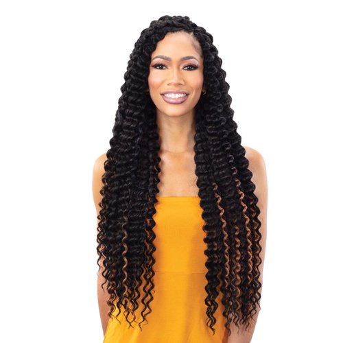 FREETRESS BRAIDS FreeTress Crochet Braids Deep Twist Extra Long (5-pack, 1B)