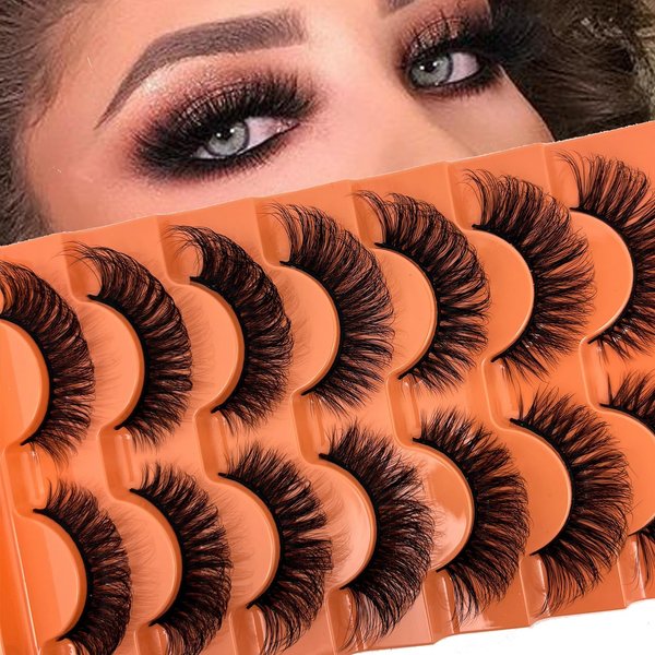 TIKILEY Faux Mink Lashes Natural Cat Eye Fluffy Lashes Strip 3D Volume Eyelashes Bulk (16mm RVG71A)