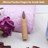 Silicone Practice Fingers for Acrylic Nails, Bendable Nail Training Finger Soft Silicone Fake Finger to Practice Fake Nails, Flexible Nail Practice Fingers Hand for DIY Nails