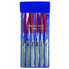 SE 74330DF 6-Piece Flat Diamond Grit File Set - Multi-Grit for Metals, Glass, Stones - 7" Length, 2" Diamond Surface, Round Handles - Includes PVC Pouch