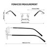 FONHCOO Blue Light Blocking Glasses Anti Blue Ray Unisex Lightweight Rimless Frameless Rectangle Computer Gaming Glasses Anti-Glare, Anti-Fatigue,Anti Eyestrain