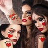 COKTAK 36 PCS Bride of Chucky Tattoo Heart For Women Men Kids Adults, Halloween Zombie Chucky Makeup Kit, Chucky Heart Temporary Tattoos Stickers Cosplay, Bride of Chucky Rave Party Accessories