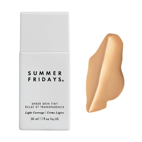 Summer Fridays Sheer Skin Tint - Tinted Moisturizer with Hyaluronic Acid - Helps Diminish Uneven Skin Tone - Sheer to Light Coverage - Shade 4 - Light-Medium with Neutral Olive Undertones (1 Fl Oz)