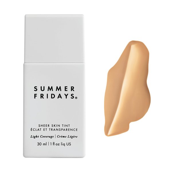 Summer Fridays Sheer Skin Tint - Tinted Moisturizer with Hyaluronic Acid - Helps Diminish Uneven Skin Tone - Sheer to Light Coverage - Shade 4 - Light-Medium with Neutral Olive Undertones (1 Fl Oz)