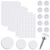 100 Pieces Self Tapping Plastic Screw Cap Covers and 580 Pieces Self Adhesive Screw Hole Stickers Furniture Screw Cover Stickers for Wood Screws Furniture (White)