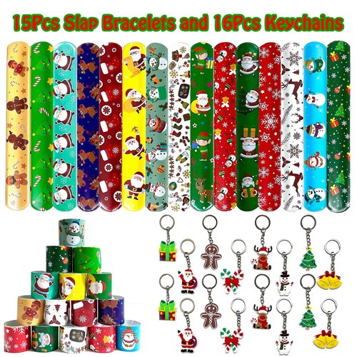 TUWUNA Christmas Party Favors,193pcs Christmas Party Supplies,Christmas Stocking Stuffers Goodie Bags Filler for Xmas Party Decorations