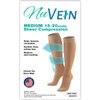 NuVein Sheer Compression Stockings, 15-20 mmHg Support, Women's Medium Denier Nylons, Knee High, Closed Toe, Black, Small