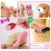 BELLOCHIDDO Dog Toys for Kids, Pretend Play Puppy Dog Toy for Kids with Interactive Electric Dog, 7 Piece Pet Care Playset with Carrier, Educational Toys for 1 2 3 4 5 6 Old Girls