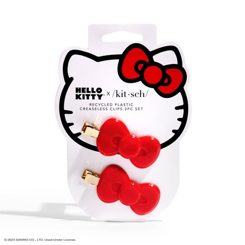 Hello Kitty x Kitsch Creaseless Hair Pins - No Crease Hair Clips for Makeup | No Bend Hair Clips for Styling | Stylish Makeup Hair Clips & Hair Styling Clips | Pin Curl Clips for Hair, 2pc Set