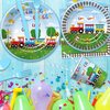 APOWBLS Train Birthday Plates And Napkins Party Supplies Dinnerware, Train Birthday Decorations, Plate, Cup, Napkin, Fork, Train Theme Chugga Choo Party Supplies For 1st 2nd 3rd Birthday | 24 Guests