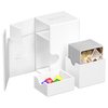Ultimate Guard Flip 'n' Tray 80+, Deck Case for 80 Double-Sleeved TCG Cards + Dice Tray, White, Independent Magnetic Closure & Microfiber Inner Lining
