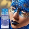 Paminify Blue Face Glitter Stick, Chunky Sequins Body Glitter Rave Singer Concert Outfits for Kids and Women,Body Paint for Hair Eye Clavicle,Waterproof Shimmer Accessories for Parties & Events