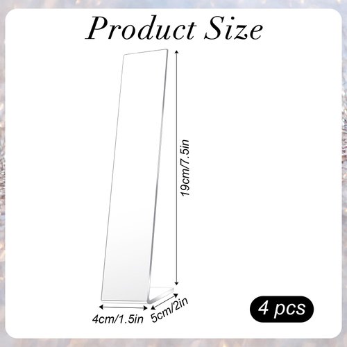 4 Pcs Acrylic Clear Hair Clip Display Stand L-Shaped Hairpin Display Holder Barrette Display Stand Holder Hair Clip Organizer Stand Holder Bracelet Bangle Display Stand for Teen Girls Women