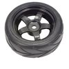 Apex RC Products 1/10 On-Road 12mm Black 5 Spoke Wheels V Tread Rubber Tires (Set of 4) #5000