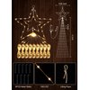 Christmas Decorations Star String Lights - 344 LED 11.8ft 9 Strands Waterfall Tree Lights with Topper Star, 8 Lighting Modes Christmas Lights Indoor Outdoor Decorative for Wedding Yard Party Home