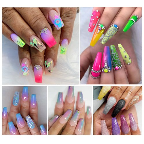 DAGEDA 24 Color Pigment Nail Powder, Colorful Iridescent Glitter Ultrafine Luminous Pearlescent High-Gloss Halo Powder, Nails Pigments Dust 3D DIY Nail Art Decoration（Color B ）