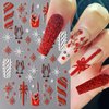 8PCS Christmas Nail Art Stickers Decals Winter Snowflake 5D Micro-Embossed Santa Hat Nail Decals Self-Adhesive Gingerbread Man Nail Design Nail Supplies Holiday Nail Stickers for Nail Decor for Women