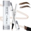 Microblading Eyebrow Pen-Upgraded Eye Brow Pencils for Women Brown with Micro-Fork Tip Applicator, Smudge-Proof and Waterproof Eyebrow Pencil for Natural Hair-Like, Last All-Day Wear, Light Brown