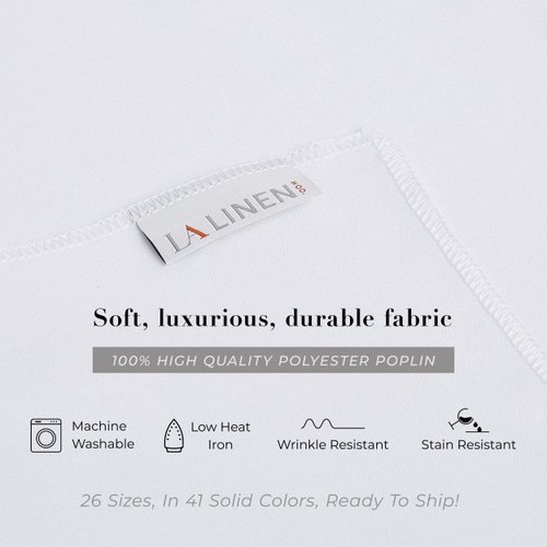 LA Linen Polyester Poplin Washable Round Tablecloth, Stain and Wrinkle Resistant Table Cover 58", Fabric Table Cloth for Dinning, Kitchen, Party, Holiday 58-Inch, Cranberry, (TCpop58R_CranberryP28)