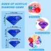 YUJUN 46 PCS Diving Gems Toys,Acrylic Big Diamond Pool Gems with Pirate Treasure Chest Summer Beach Underwater Swimming Toys for Kids Birthday Swimming Pool Party Favors Fish Tank Stuffer (3 Sizes)
