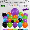 Truck Theme Balloon Garland Arch Kit vibrant Purple orangeGreen Black with Big Wheels checkered star mylar foil balloons For Kids fast one Boy Birthday Race Car construction theme Party Decorations