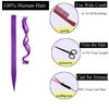 18 Inch High light Clip in Human Hair Extensions 100% Straight Clip on Party Highlights Colored Hair Extensions 6 Pieces/set (Purple)