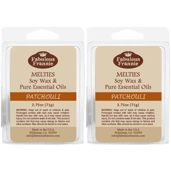 Fabulous Frannie Patchouli Pure & Natural Soy Candle Meltie/Tart/Melts 2.75oz (Set of 2)