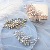 Catery Flower Crystal Bride Wedding Hair Comb Hair Accessories with Pearl Bridal Side Combs Headpiece for Women Pack of 1(Silver)