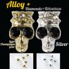40 Pcs Punk Nail Art Skull Nail Charms 3D Spider Nail Studs w Rhinestones Metal Punk Vintage Alloy Skeleton Nail Sticker Jewelry Nail Design Glitters cool for Nails Makeup Cellphone Halloween Cosplay