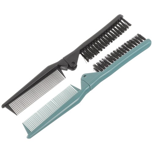 Healeved 2PCS Compact Hair Brush Folding Hair Combs Travel Comb Travel Brush Comb Double Headed Foldable Hair Brush Compact Pocket Hair Comb Folding Hair Brush Folding Comb for Women,Men