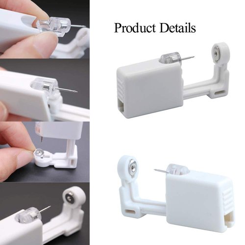 Nose Piercing Gun - Silmy 2 Pack Nose Piercing Kit Disposable Self Nose Piercing Gun with Nose Stud Pierce Kit Tool for Nose Studs Piercing Gun (Max-4pcs)