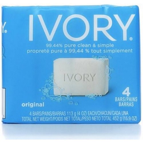 Ivory Bar Soap, Original 4 oz, 4 Bars (Pack of 5)