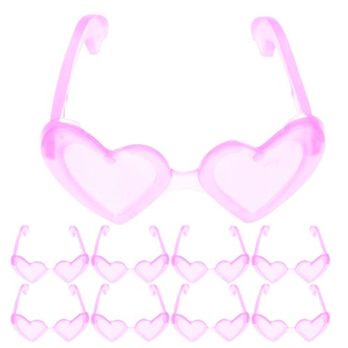 LUOZZY 100pcs Doll Glasses Miniature Doll Eyeglasses Pink Heart-Shaped Doll Glasses Mini Doll Costume Accessories for Dollhouse Decor DIY Craft