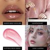 DAGEDA Glitter Lip Gloss, Long-lasting and Highly Pigmented Lip Gloss with Shimmery Finish, Sparkle Glossy Lip Stain for Women Makeup, Watery and Hydrating Shimmer Lip Oil (01 Light Pink)