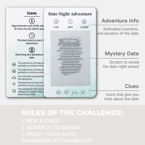 40 Date Ideas for Couples Date Night - Unique Scratch Off Date Night Games for Couples with Adventure Photo Album Book, Romantic Newlywed Wedding Anniversary Valentines Day Gifts for Him and Her
