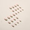 MISUD Medium Almond Press on Nails Stiletto Fake Nails Glossy Glue on Nails Elegant Artificial Acrylic Nails Gold French Tip Stick on False Nails with Design 24 pcs