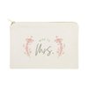 The Cotton & Canvas Co. Floral Miss to Mrs. Wedding Cosmetic Bag, Bridal Party Gift and Travel Make Up Pouch
