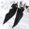 Women Bowknot Hair Clip,Vintage Satin Bow Barrette Hairclip Long Tail Headwear Hair Accessories for Ladies Big Bowknot Hairpin (Black)