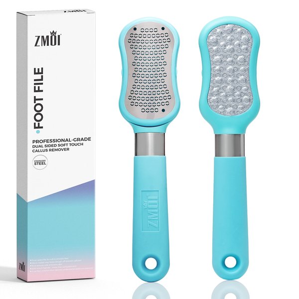 ZMOI Premium Foot File – 2-in-1 Callus Remover for Feet with Dead Skin Storage – for Dry, Cracked Heels, Hard Skin – High-Grade Stainless Steel Foot Scraper - 1 Count