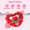 NPET Valntines Baby Heart Teether, Cute Love & Bear Teething Toy Red Heart Baby Toy 3-12 Months Infant Teething Toy, Baby Valentines Gifts Birthday Gifts for Baby Teething Toy with Love Valentine Toy