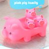 Baby Bath Toys 4Pcs Rubber Pink Pig Family Squeak Float Bath Ducks Bath Tub Shower Toys for Toddlers Boys Girls