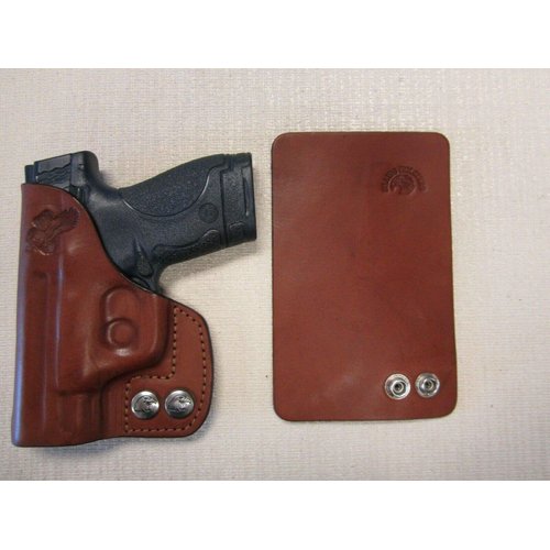 S&W M&P Shield 9&40 Formed Brown Leather Wallet & Pocket Holster Right Hand