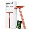 Double Edge Safety Razor for Women, Men's Safety Razor with 5 Blades, Women Razor with a Delicate Box, Fits All Double Edge Razor Blades,Free of Plastic (Rose Gold)