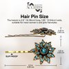2 PCS Blue Rhinestone Hair Pins for Women Elegant Hair Clips Retro Embellishment Gold Tone French Metal Clips Prom Hair Accessories for Women Ladies Girls Formal Party Styling Tools