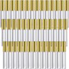 Patelai 40 Pieces Empty Lip Gloss Tubes Containers Clear Lip Balm Bottle with Rubber Stopper and 2 Pieces Funnels for Women DIY Makeup Lip Samples(10 ml,Gold)
