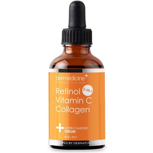 Retinol Vitamin C Collagen | Super Charged Anti-Aging Serum for Face | Pharmaceutical Grade Quality | Helps Smooth & Plump Fine Lines & Wrinkles & Brightens for Younger Skin | 2 fl oz / 60 ml