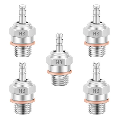 GLOBACT RC Glow Plugs 70117#3 N3 Hot Spark Nitro Engine Parts Replace OS 8 for Redcat Kyosho HSP HPI 1/8 1/10 Scale RC Car Truck Buggy (5pcs)