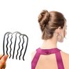 4 Pcs Hair Side Combs Hair Fork Clip Black Hair Pins for Buns Updo Hair Sticks French Twist Hair Tool Alloy Hair Clips Grips for Women Hair Styling Tool Accessories